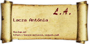 Lacza Antónia névjegykártya